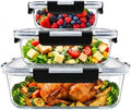 Razab 3 Pack (76/35 / 12.5) Oz Large Glass Storage Containers with Lids by RazabHomeGoods