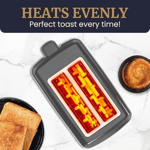 Elite Gourmet 2-Slice Cool-Touch Toaster, 1.25" Extra-Wide Slots, 6 Shades - Image 2