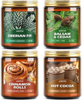 AOOVOO Winter Candles Set - 4 Pack Candles for Home Scented, 28 oz Soy Wax by AOOVOO