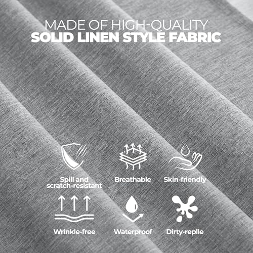 Decorelia Faux Linen Square Tablecloth for Dining Room,Waterproof Texture Decorative Farmhouse Rustic Table Cloth for Indoor Outdoor Party Holiday Banquet Picnics Patio 52 x 52 Inch (Square),Cool Grey - Image 4