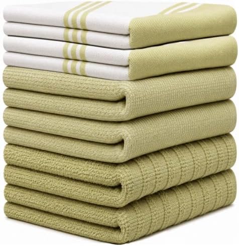 Premium Kitchen Towels 6 Pack 100% Cotton 20"x28" Dish Towels - Sage Wide - Image 3