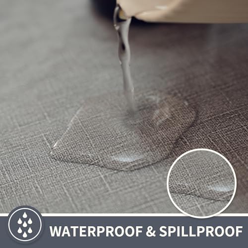 Rectangle Table Cloth,100% Waterproof Tablecloth Oil Proof Spill Proof Vinyl Table Cloth, Wipe Clean Plastic Table Cover for Dining, Camping, Indoor and Outdoor 54" x 84",Grey - Image 2