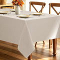Decorelia Cream Linen Textured Tablecloth Rectangular 52 x70 Inch by Decorelia