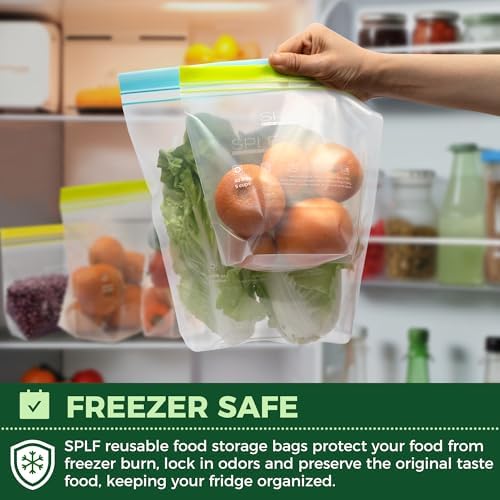 SPLF 24 Pack Reusable Food Storage Bags Dishwasher Microwave Safe - Image 4