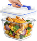 Razab 2700ml / 91oz / 11.5 Cups Large Glass Food Storage Container with Lid - Leakproof Glass Meal Prep Container for Roasting & Storing Leftovers, Glass Lunch Container, Microwave & Oven Safe by RazabHomeGoods