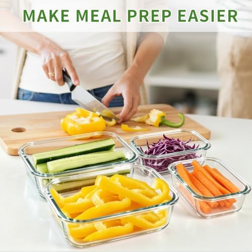 Glass Meal Prep Containers, 10 Pack Glass Food Storage Containers with Lids - Image 2
