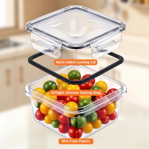 24 Pcs Reusable plastic food storage containers with lids - Image 3
