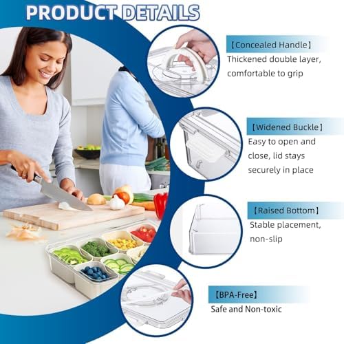 Pure Future 2 Pack 8-Compartment Snackle Box Container | Divided Snack Tray - Image 4