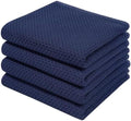 Homaxy 100% Cotton Waffle Weave Kitchen Dish Towels 4-Pack, Dark Navy by Homaxy