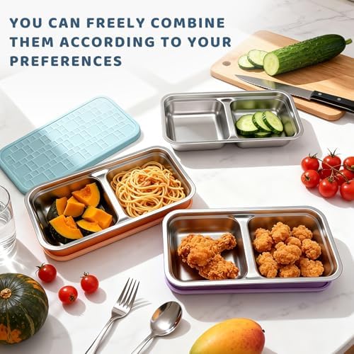 15 oz Snack Containers for Kids, Stainless Steel Lunch Box 3 Pack - Image 6