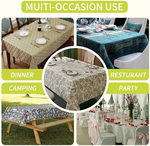 Rectangle Table Cloth,100% Waterproof Tablecloth Oil Proof Spill Proof Vinyl Table Cloth, Wipe Clean Plastic Table Cover for Dining, Camping, Indoor and Outdoor 52" x 70",Mulberry - Image 6