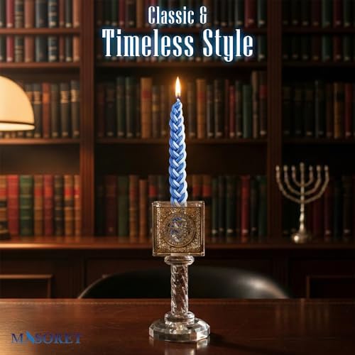 Crystal Havdalah Candle Holder 13 cm with Plaque - Image 4