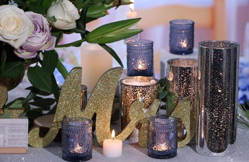 24 Pcs Navy Blue Votive Candle Holders for Christmas Table Centerpieces, - Image 6