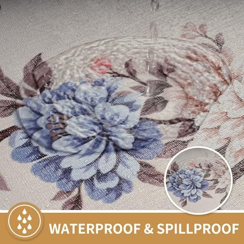 Rectangle Table Cloth,100% Waterproof Tablecloth Oil Proof Spill Proof Vinyl Table Cloth, Wipe Clean Plastic Table Cover for Dining, Camping, Indoor and Outdoor, 54"x84", Graceful Peony - Image 2