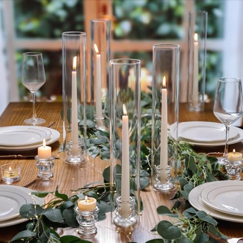 Volens Hurricane Glass Candle Holders- Set of 24 Candlestick Holders 14" H - Image 3