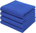 Homaxy 100% Cotton Waffle Weave Kitchen Dish Towels 4-Pack, Blueberry by Homaxy