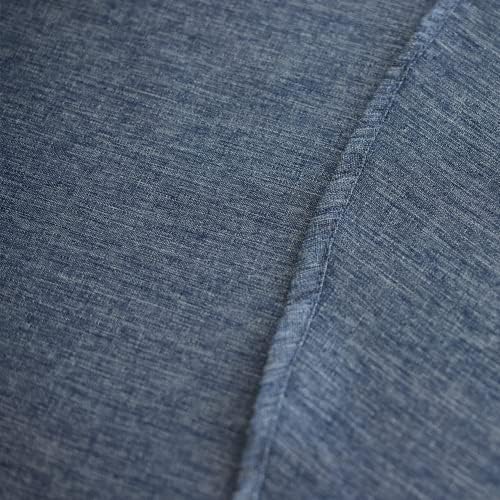 Decorelia Waterproof Faux Linen Rustic Farmhouse Table Cloth for Round Table, Texture Wrinkle-free Outdoor Table Cover for Party, Wedding, Picnics, Patio Table (60 Inch, Round (2-4 Seats), Denim Blue) - Image 4
