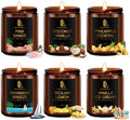 6 Pack Scented Candles Set, 42oz 300 Hour Long Lasting Candle, Soy Candles for Home Scented, Scents of Coconut Vanilla/Pineapple Cocktail/Sicilian Lemon/Pink Sands/Bahama Breeze/Vanilla Ice Cream by DLDREAMYDEWLA