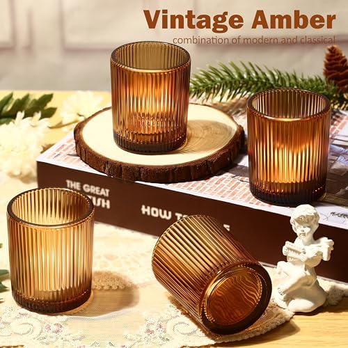 36 Pack Votive Candle Holders, Amber Candle Holders for Fall Table Decor - Image 4