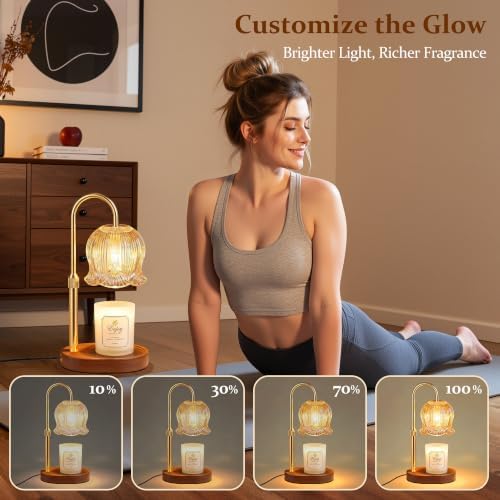 Candle Warmer Lamp with Timer, Adjustable Height, Golden - Image 6