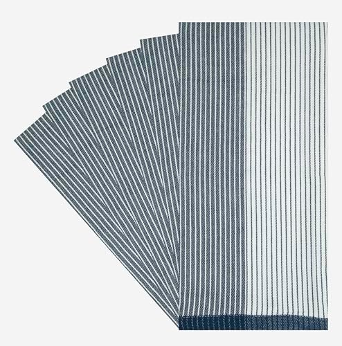 Premium Kitchen Towels 6 Pack 100% Cotton, 20"x28" - Blue - Image 3
