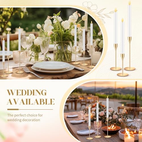 Filltouch 60 Pcs Gold Candle Holders with White Flameless LED Candles Bulk - Image 3