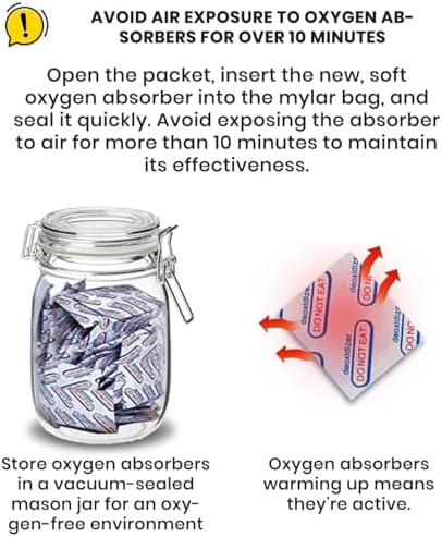 30 Mylar Bags for Food Storage 1 Gallon - Extra Thick 15 Mil - Long Term & Food Grade - Mylar Bags with Oxygen Absorbers 400cc- Zipper, Resealable, Stand-up Gousset - Bolsas Mylar con Abosrbentes - Image 6