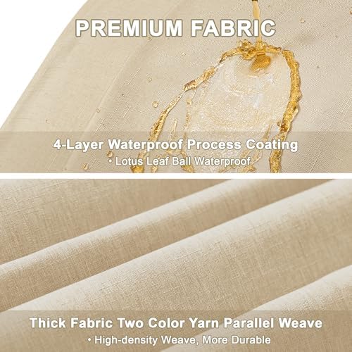 Decorelia Faux Linen Farmhouse Table Cloth 60"x104" for 6 ft Rectangle Table, Beige Waterproof Outdoor Washable Cloth Tablecloth for Rectangular Dining Room Kitchen Outdoor Party Restaurant Decor - Image 4