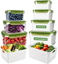 4 Pack Heavy-Duty Fruit Containers for Fridge,Food Storage Containers,Green by Easierr
