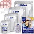 Lebodu 120 Mylar Bags with 120 x 300cc Oxygen Absorbers for Food Storage by Leboduo