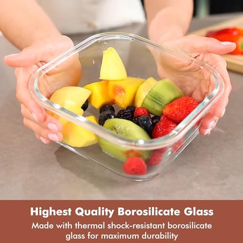 Razab 2 PC 1200ML / 41 Oz Glass Food Storage Containers with Lids - Airtight & Leakproof - Microwave/Oven/Freezer Safe - BPA Free - Ideal for Meal Prep, Storing Leftover & Lunch - Image 7