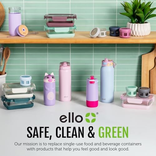 Ello Snap & Nest 2 Cup Divided Plastic Snack Containers, 10 Pc,Berry Fields - Image 5