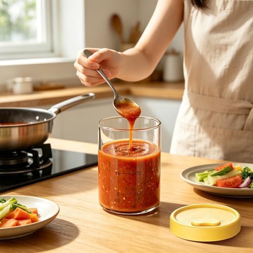 24oz Glass Soup Freezer Containers Set with Silicone Airtight Lid, 4 Pack - Image 4