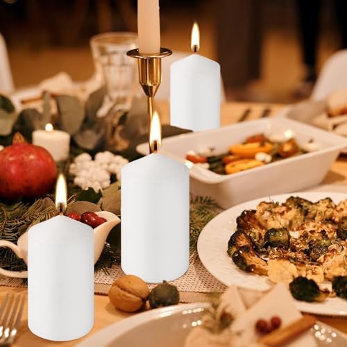 YOROXRG 2"x4" High White Pillar Candles, Set of 20 Unscented. Bulk Buy. Ideal for Halloween, Wedding, Emergency Lanterns, Household, Wedding and Home Décor Candlesticks - Image 6