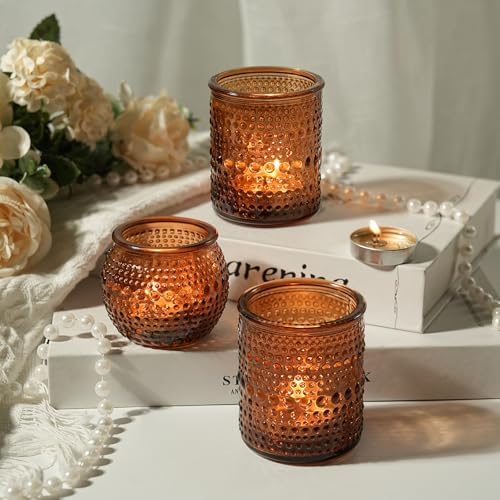 36 Pack Votive Candle Holders, Amber Candle Holders for Fall Centerpiece - Image 7