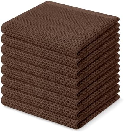 Homaxy 100% Cotton Waffle Weave Kitchen Dish Cloths 8-Pack, Coffee by Homaxy