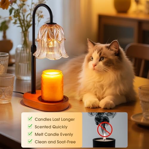 Candle Warmer Lamp Adjustable Timer Electric－Amber Flower Shaped Melting Wax Lamp - Image 5