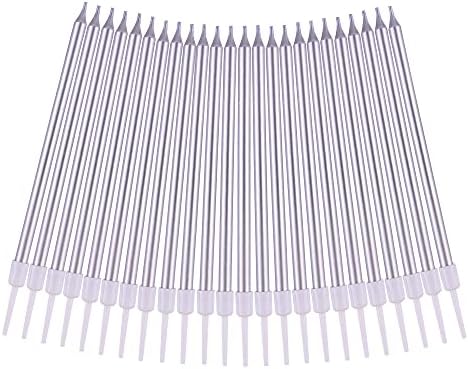 PHD CAKE 36-Count Silver Long Thin Metallic Birthday Candles, Cake Candles, Birthday Parties, Wedding Decorations, Party Candles, Cake Decorations - Image 4