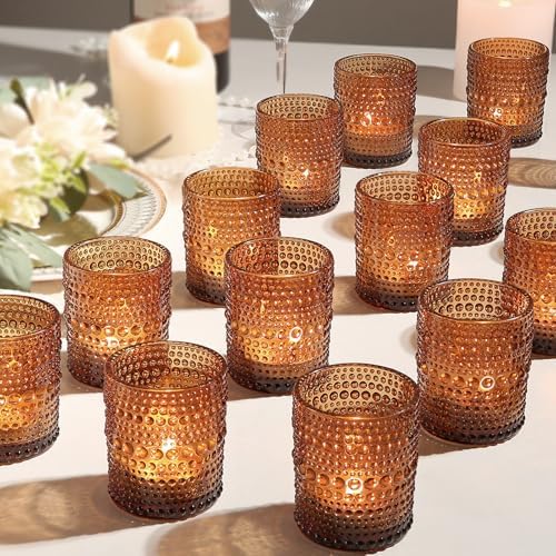 36 Pack Votive Candle Holders, Amber Candles Holders for Christmas by TRIRITE