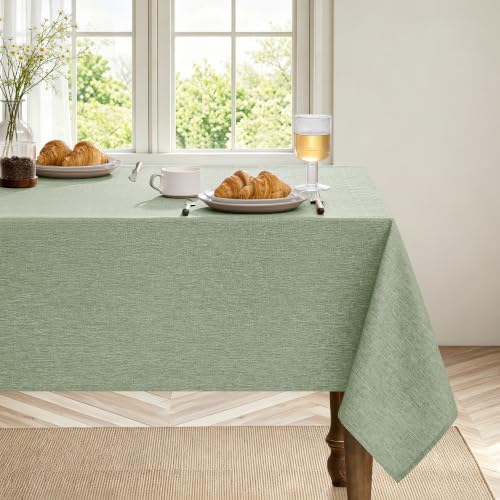 Decorelia Table Cloth for Rectangle Dining Table, 60 x104 Inch, Sage Green - Image 2