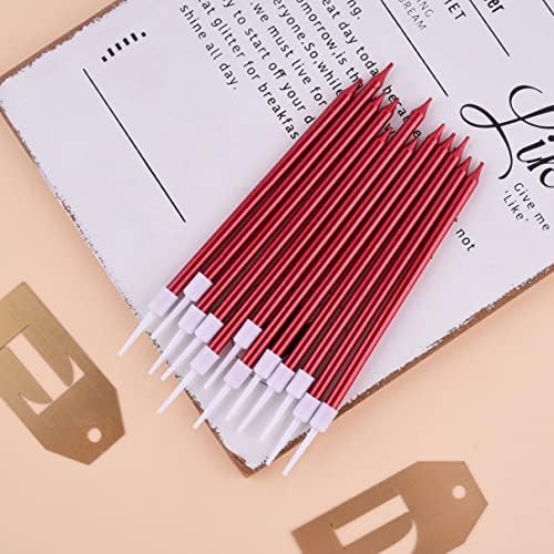 PHD CAKE 36-Count Red Long Thin Metallic Birthday Candles, Cake Candles, Birthday Parties, Wedding Decorations, Party Candles, Cake Decorations - Image 3