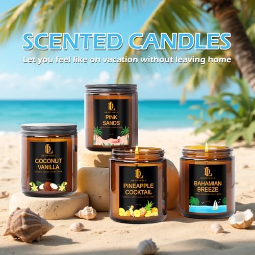 Coconut Vanilla Candles, 7oz Vanilla Coconut Scented Candle, Natural Soy Candles for Home Scented, Long Lasting with 50 Hour Burn Time, Gifts for Men Women - Image 5