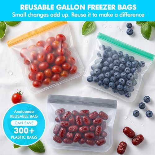 10 Pack Reusable Gallon Freezer Bags, Leakproof Food Storage Bag BPA Free Healthy Food Storage Contaizers, Reusable 1 Gallon Bags, Freezer Bag for Meal Prep Food Storage Home Fridge (Gray, 10Gallon) - Image 6