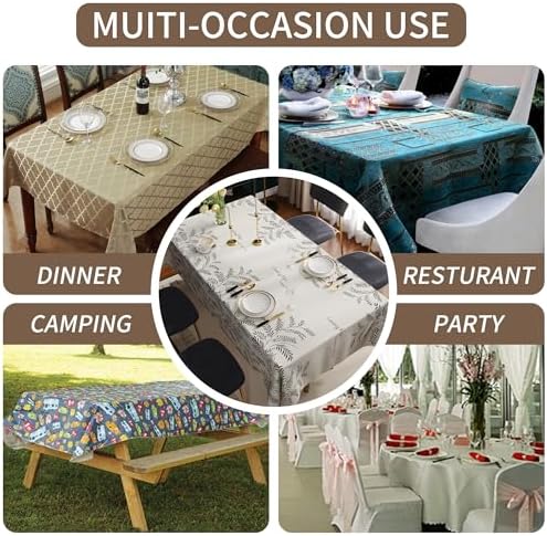 Rectangle Table Cloth,100% Waterproof Tablecloth Oil Proof Spill Proof Vinyl Table Cloth, Wipe Clean Plastic Table Cover for Dining, Camping, Indoor and Outdoor 54" x 102",Midnight Foliage - Image 7