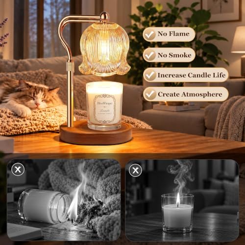 Candle Warmer Lamp with Timer, Adjustable and Dimmable, Gold - Image 4
