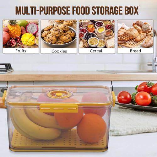 Gifhomfix Bread Box Airtight Bread Boxes for Kitchen Counter, Time Recording Bread Storage Container with Lid, Bread Holder for Homemade Bread, Toast, Bagel, Donut and Cookies, Yellow - Image 6