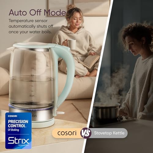 Cosori Electric Kettle, No Plastic Contact with Water, 1.7L, Green - Image 7