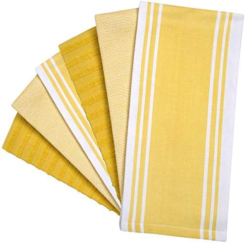 Premium Kitchen Towels 6 Pack 100% Cotton 20"x28" Dish Towels - Yellow Wide - Image 4