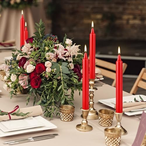 YOROXRG Set of 20 Red Candles –Spell Chime Candles for Christmas,Household, Wedding, Rituals, Prayer, Birthdays, Meditation, Altar,Party and Home Décor Candlesticks - 4 Inch Tall, Unscented (Red) - Image 6