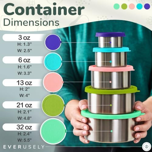 Microwavable Stainless Steel Food Containers, 5 Lunch Boxes, Garden Party - Image 2